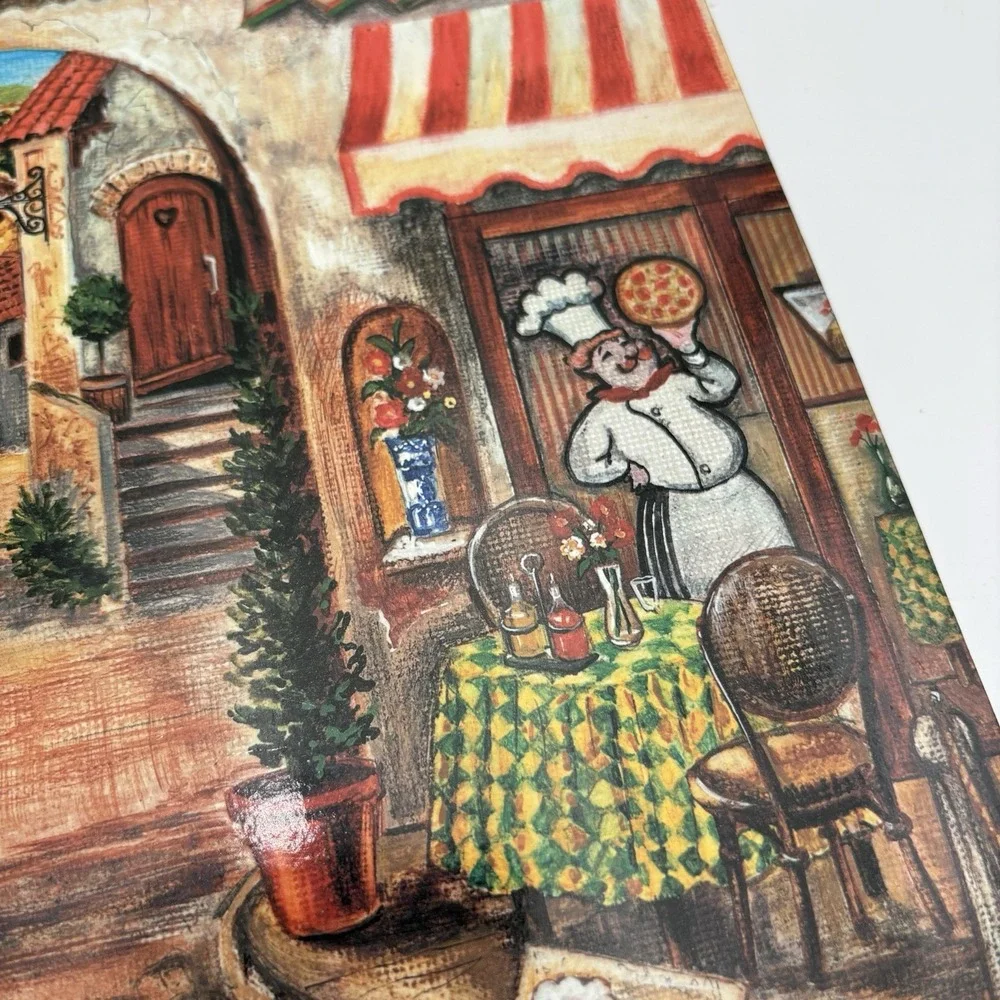 Cala Home Village Square Cork  Backed Placemats Set /4 European Street Scene Vtg